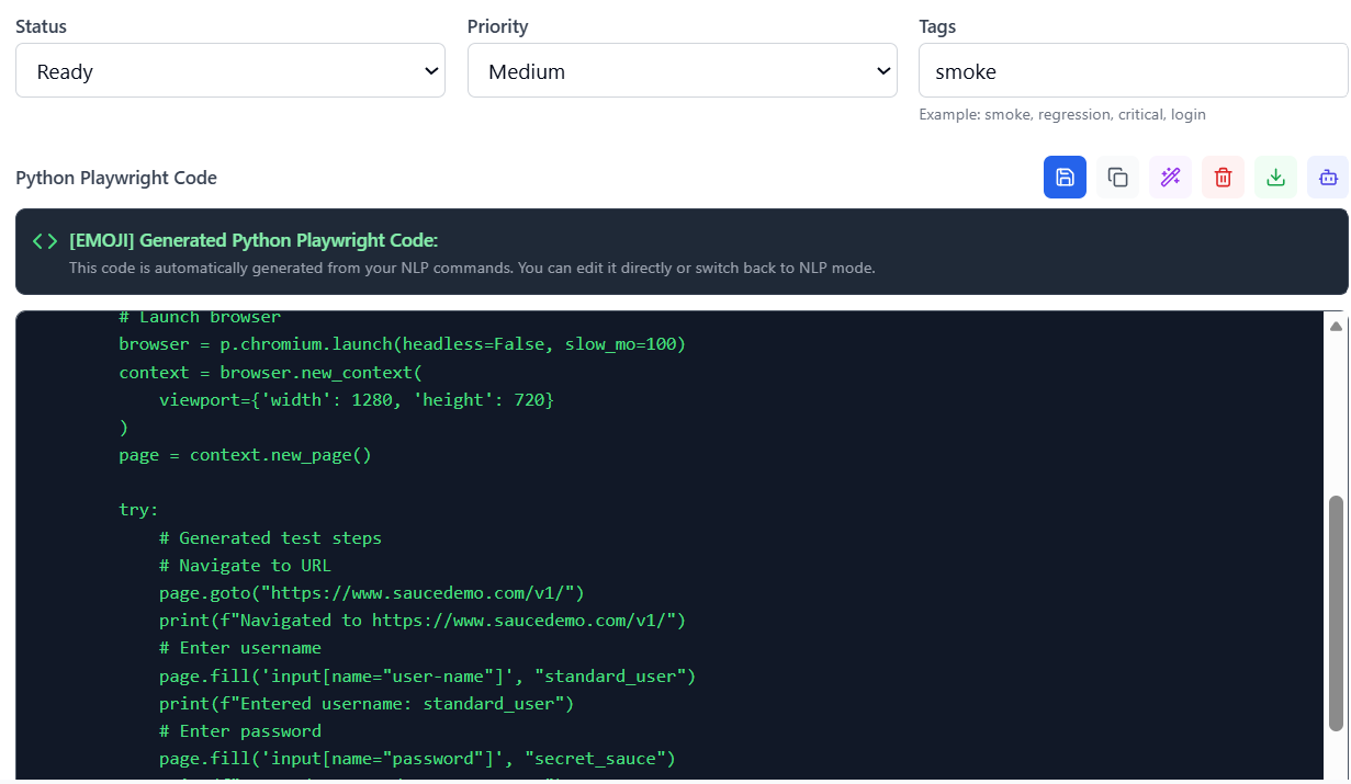 Playwright Code AutoGenerated